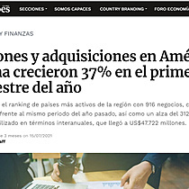 Fusiones y adquisiciones en Amrica Latina crecieron 37% en el primer semestre del ao